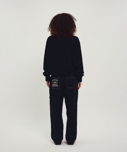 WASHING COTTON WORK PANTS - 3 COLORS BLACK