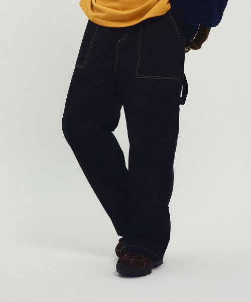 WASHING COTTON WORK PANTS - 3 COLORS BLACK
