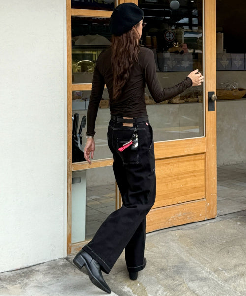 WASHING COTTON WORK PANTS - 3 COLORS BLACK