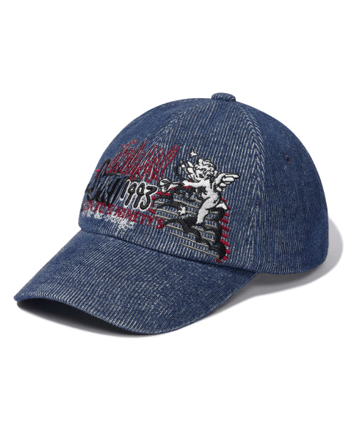 ANGEL CORDUROY BALL CAP - 4 COLORS INDIGO