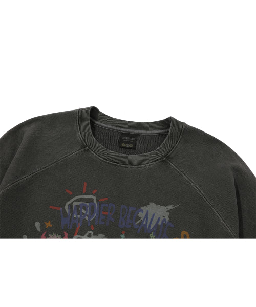 Happy Day Pigment Sweatshirt Smoke Black