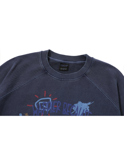Happy Day Pigment Sweatshirt Dark Blue