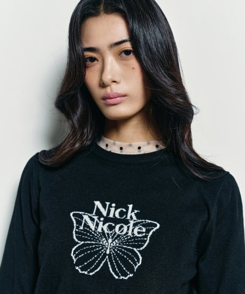 MINI BUTTERFLY SIGNATURE SLEEVE KNIT #徐睿知同款! - 6 COLORS WHITE