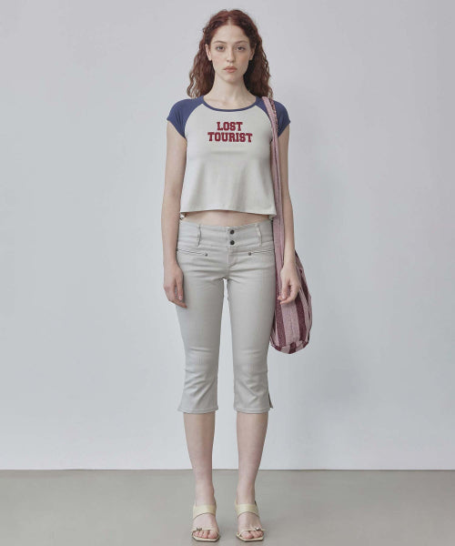 90S COTTON CAPRI PANTS MAUVE - 3 COLORS GREY