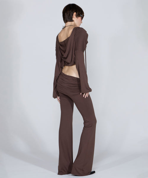 JERSEY LOWRISE TRACK PANTS - 4 COLORS BROWN