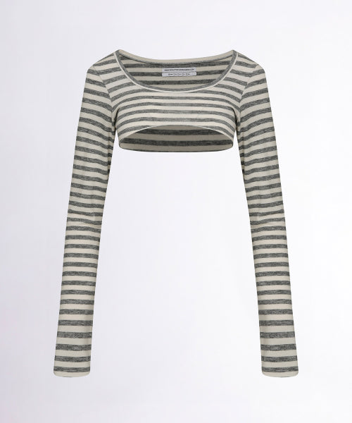 MICRO UNDERBOOB TEE STRIPE - 3 COLORS AS SHOWN
