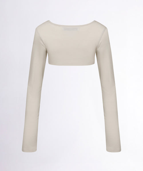MICRO UNDERBOOB TEE STRIPE - 3 COLORS BEIGE