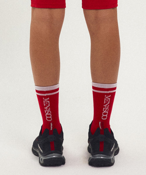 [5 PACK] RUNNING CREW FLOGGER FIT SOCKS - 3 COLORS RED