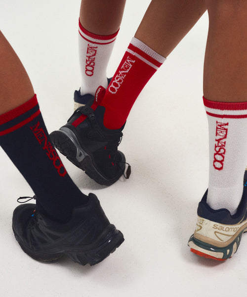 [5 PACK] RUNNING CREW FLOGGER FIT SOCKS - 3 COLORS RED