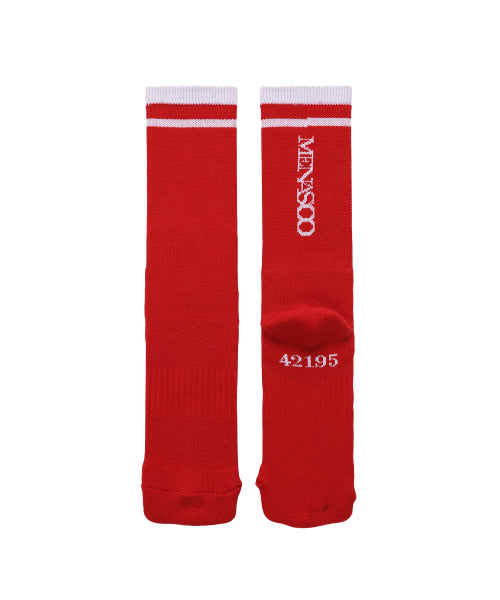 [5 PACK] RUNNING CREW FLOGGER FIT SOCKS - 3 COLORS RED