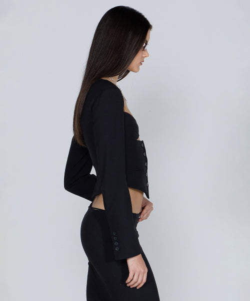 BODICES TWO PIECE WOOL BLAZER - 2 COLORS BLACK