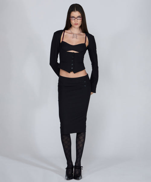 BODICES TWO PIECE WOOL BLAZER - 2 COLORS BLACK