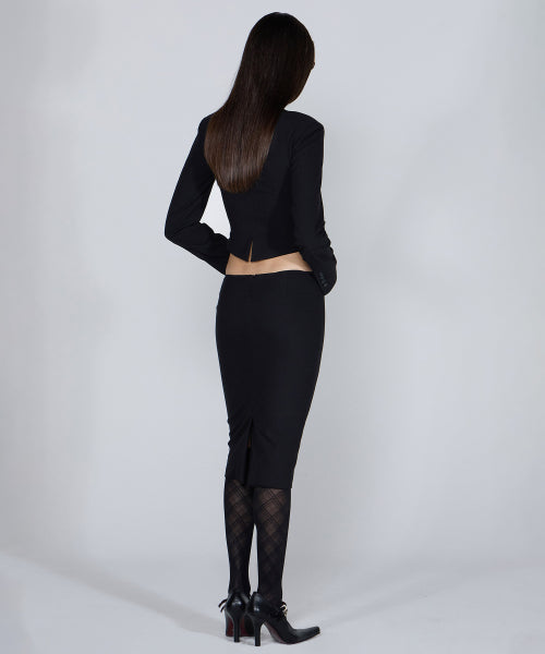 BODICES TWO PIECE WOOL BLAZER - 2 COLORS BLACK
