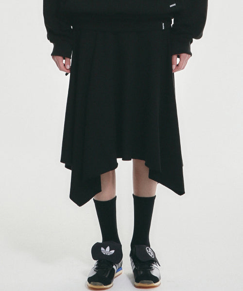 SHIRRING FLARE MIDI SKIRT #徐睿知同款! BLACK