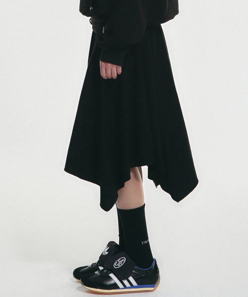SHIRRING FLARE MIDI SKIRT #徐睿知同款! BLACK