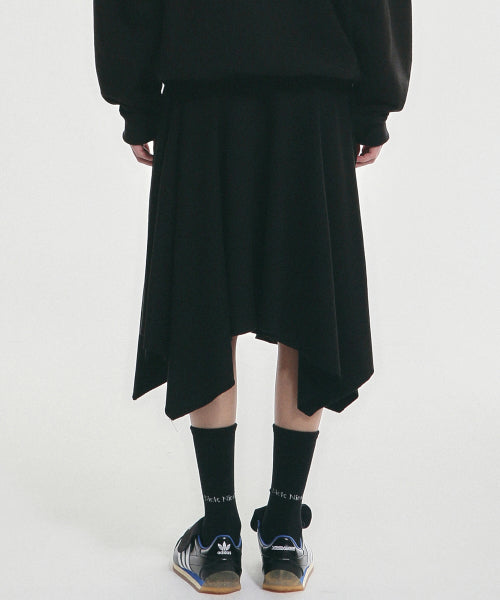 SHIRRING FLARE MIDI SKIRT #徐睿知同款! BLACK