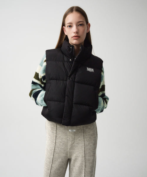 W CLASSIC LOGO DUCK DOWN CROP VEST - 3 COLORS BLACK