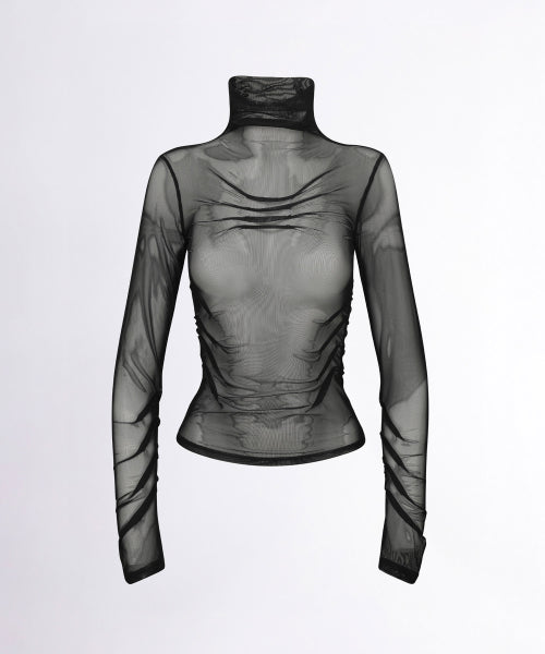 ORIGAMI TURTLE NECK TEE - 3 COLORS BLACK