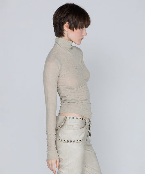 ORIGAMI TURTLE NECK TEE - 3 COLORS BEIGE