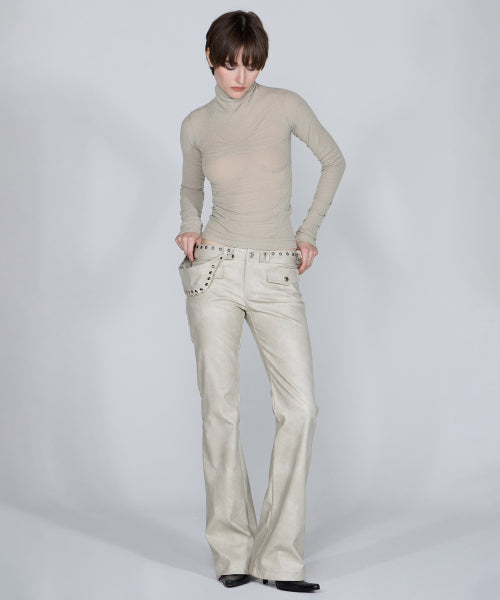 ORIGAMI TURTLE NECK TEE - 3 COLORS BEIGE