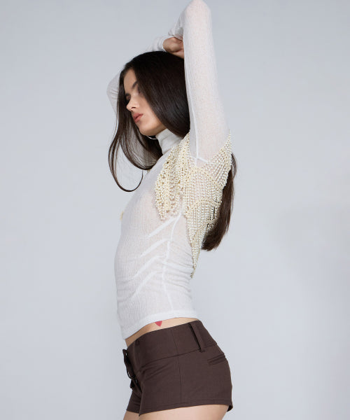 ORIGAMI TURTLE NECK TEE - 3 COLORS IVORY