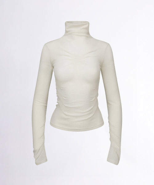 ORIGAMI TURTLE NECK TEE - 3 COLORS IVORY