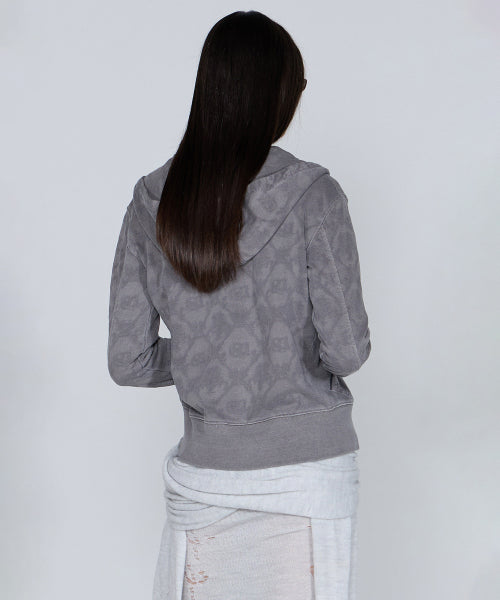 JACQUARD HOODIE ZIP UP - 4 COLORS CHARCOAL