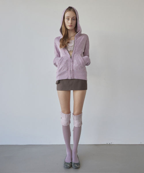 JACQUARD HOODIE ZIP UP - 4 COLORS PINK