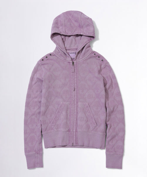 JACQUARD HOODIE ZIP UP - 4 COLORS PINK