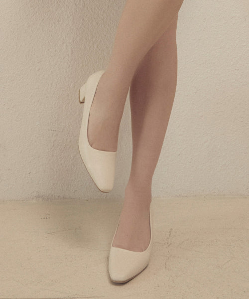 MIDDLE HEEL PUMPS IVORY