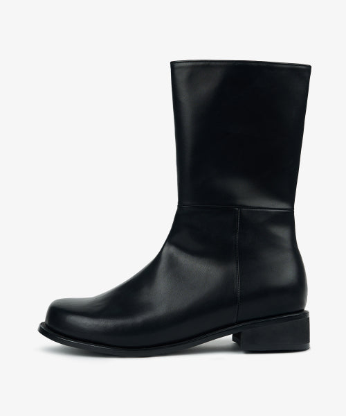 BASIC FLAT BOOTS MIDDLE BLACK