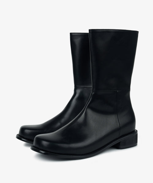 BASIC FLAT BOOTS MIDDLE BLACK