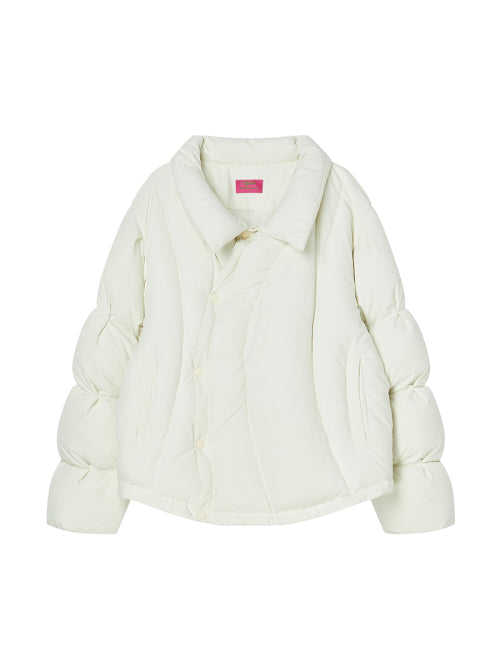 CURVE LINE COLLARED DOWN PUFFER