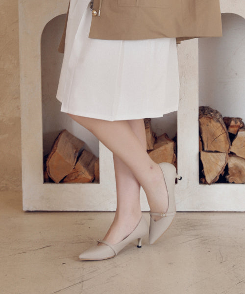 MARY JANE KITTEN HEEL BEIGE