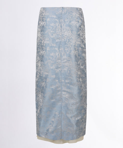 JACQUARD LAYERED SKIRT - 2 COLORS BLUE