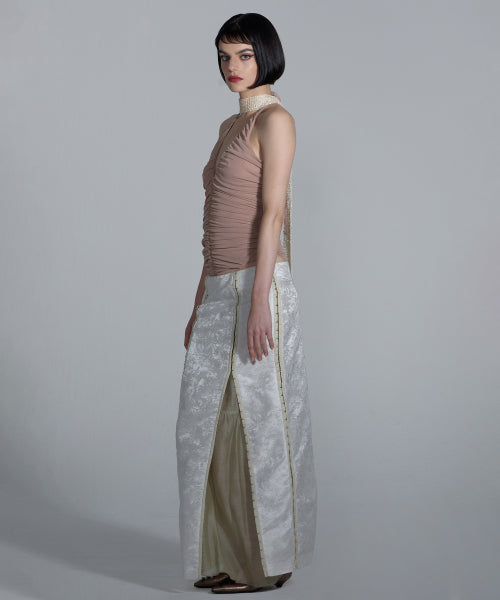 JACQUARD LAYERED SKIRT - 2 COLORS WHITE