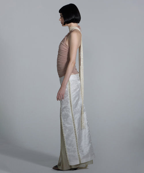 JACQUARD LAYERED SKIRT - 2 COLORS WHITE