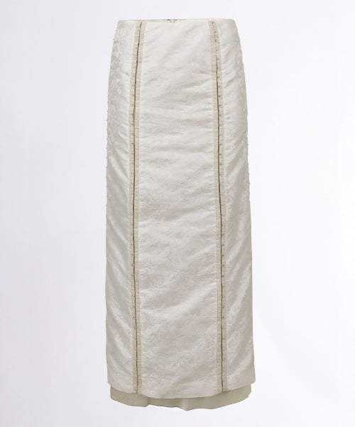 JACQUARD LAYERED SKIRT - 2 COLORS WHITE