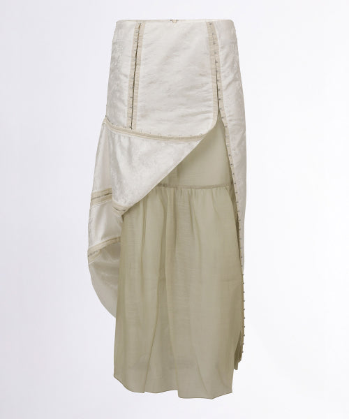 JACQUARD LAYERED SKIRT - 2 COLORS WHITE