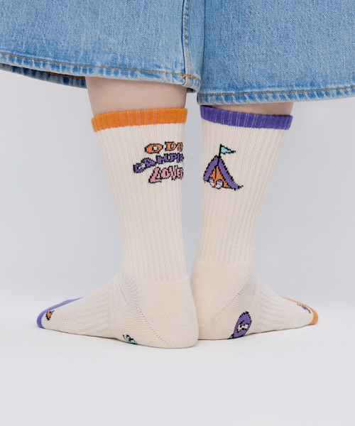 COOLMAX OUTDOOR CREW SOCKS - CAMPING LOVER OATMEAL