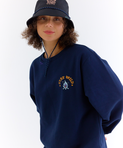 STAY WILD BRUSHED SWEATSHIRT NAVY