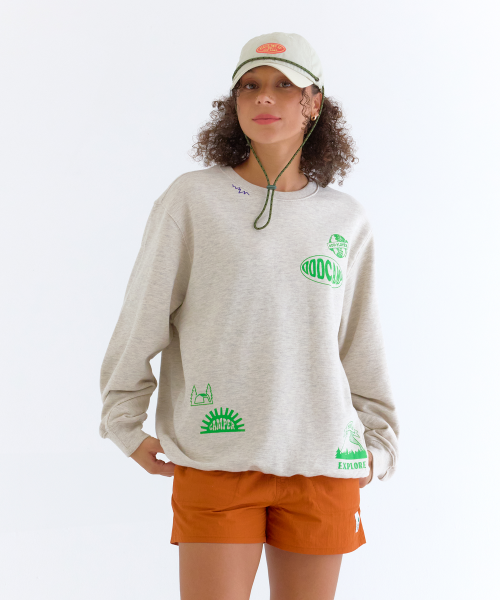 CAMPING ODD CAMP SWEATSHIRT OATMEAL
