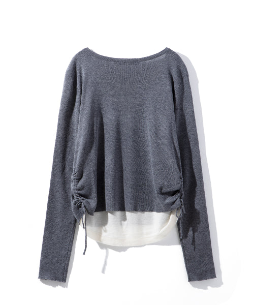 FAKE LAYERED LOOSE FIT CARDIGAN BAG 2COLOR