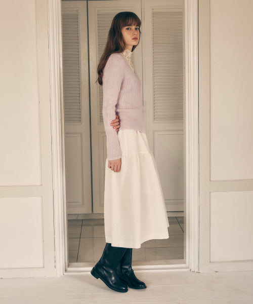 TIERED LONG SKIRT - 3 COLORS IVORY