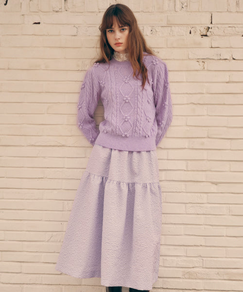 TIERED LONG SKIRT - 3 COLORS LAVENDER