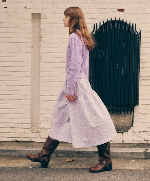 TIERED LONG SKIRT - 3 COLORS LAVENDER