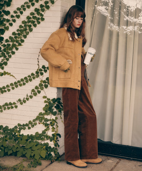 BASIC CORDUROY PANTS - 4 COLORS BROWN