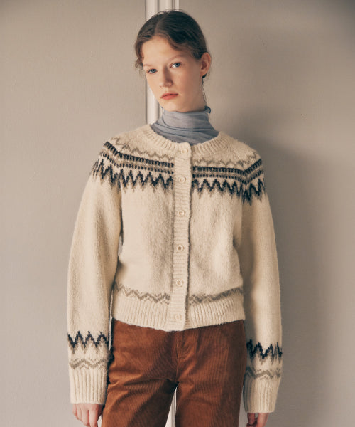 ROUND COWICHAN CARDIGAN - 4 COLORS IVORY