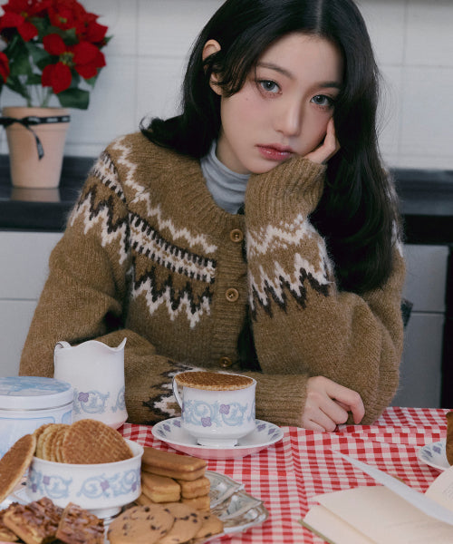 ROUND COWICHAN CARDIGAN - 4 COLORS BROWN