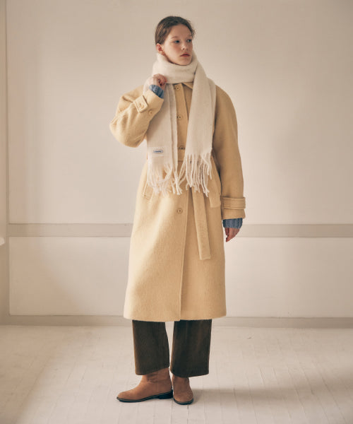 ALPACA WOOL SINGLE COAT - 3 COLORS BUTTER